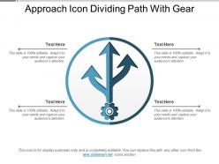 Approach icon dividing path with gear