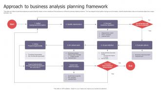 Approach To Business Analysis Planning Framework