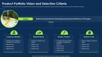 Approach To Introduce New Product Product Portfolio Vision And Selection Criteria