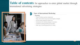 Approaches To Enter Global Market Through International Advertising Strategies MKT CD V Idea Informative