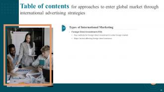 Approaches To Enter Global Market Through International Advertising Strategies MKT CD V Analytical Informative