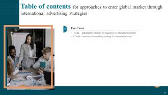 Approaches To Enter Global Market Through International Advertising Strategies MKT CD V Idea Analytical