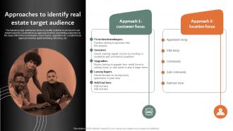 Approaches To Identify Real Estate Target Audience Online And Offline Marketing Strategies MKT SS V
