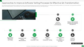 Approaches to improve effective qa transformation strategies improve product quality