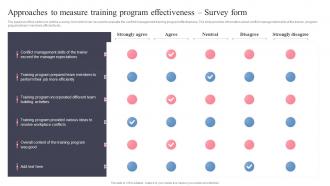 Approaches To Measure Training Program Managing Workplace Conflict To Improve Employees