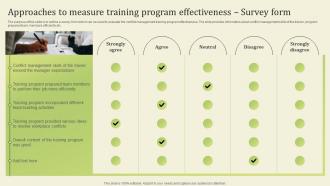 Approaches To Measure Training Workplace Conflict Resolution Managers Supervisors
