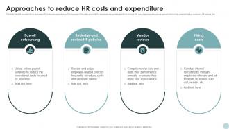 Approaches To Reduce HR Costs And Expenditure