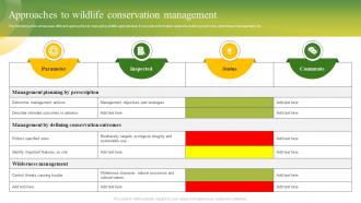 Approaches To Wildlife Conservation Management