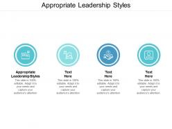 Appropriate leadership styles ppt powerpoint presentation ideas example cpb