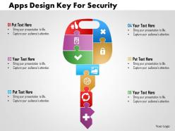 Apps design key for security flat powerpoint design