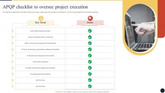APQP Checklist To Oversee Project Execution