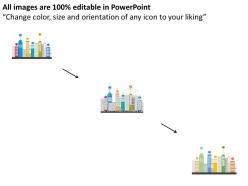 Apt buildings with percentage real estate growth analysis flat powerpoint design