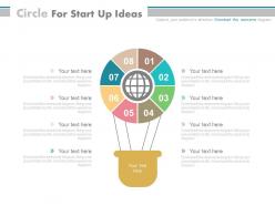 Apt eight staged circle for start up ideas flat powerpoint design