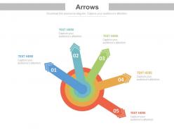 Apt five arrows circle for production process management flat powerpoint design
