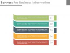apt Five Staged Banners For Business Information Flat Powerpoint Design