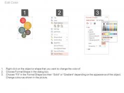 Apt five staged circles for business service analysis flat powerpoint design
