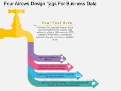 Apt four arrows design tags for business data flat powerpoint design