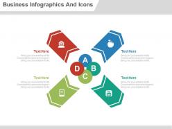 Apt four business infographics and icons flat powerpoint design