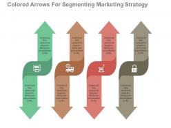 Apt four colored arrows for segmenting marketing strategy flat powerpoint design