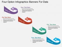 apt Four Option Infographics Banners For Data Flat Powerpoint Design
