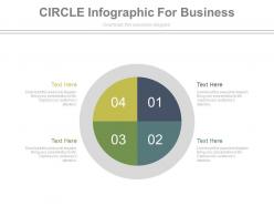 Apt four staged circle infographics for business flat powerpoint design