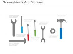 Apt screwdrivers and hammer and wrench tools flat powerpoint design