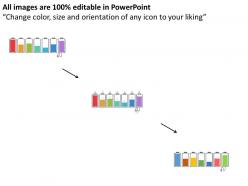 Apt seven batteries with percentage of charging level flat powerpoint design