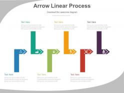 Apt six staged arrows linear process diagram flat powerpoint design