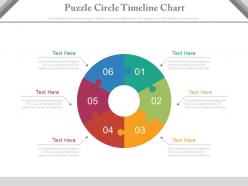 Apt six staged puzzle circle timeline chart flat powerpoint design
