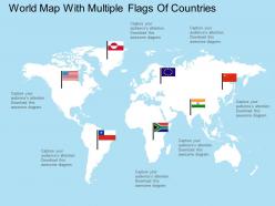 Apt world map with multiple flags of countries flat powerpoint design