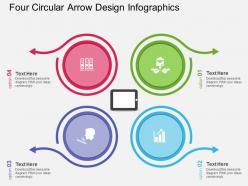 Aq four circular arrow design infographics flat powerpoint design
