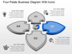 Aq four petals business diagram with icons powerpoint template