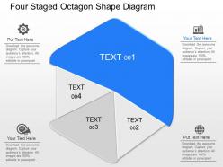 Aq four staged octagon shape diagram powerpoint template
