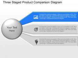 Aq Three Staged Product Comparison Diagram Powerpoint Template Slide