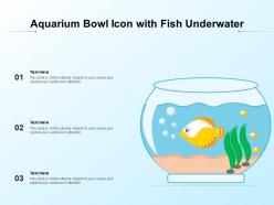 Aquarium bowl icon with fish underwater