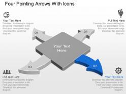 Ar four pointing arrows with icons powerpoint template