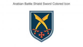 Arabian Battle Shield Sword Colored Icon In Powerpoint Pptx Png And Editable Eps Format