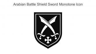 Arabian Battle Shield Sword Monotone Icon In Powerpoint Pptx Png And Editable Eps Format