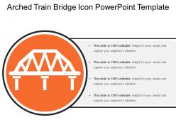 Arched train bridge icon powerpoint template