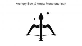 Archery Bow And Arrow Monotone Icon In Powerpoint Pptx Png And Editable Eps Format