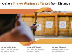 Archery player aiming at target from distance