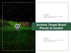Archery target board placed at garden