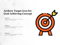 Archery target icon for goal achieving concept
