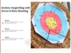 Archery target ring with arrow in bow shooting
