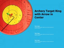 Archery target ring with arrow in center