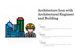 Architecture icon with architectural engineer and building