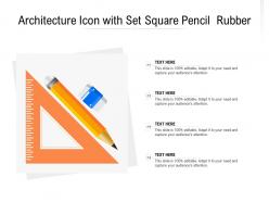 Architecture icon with set square pencil rubber