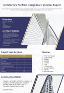 Architecture portfolio design work samples report presentation report infographic ppt pdf document
