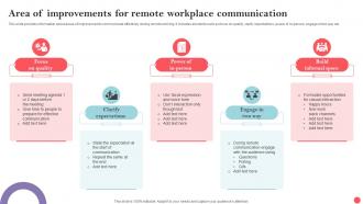 Area Of Improvements For Remote Workplace Communication