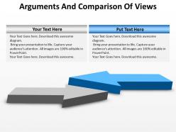 Arguments comparison of views 3d arrows pointing towards each other powerpoint templates 0712
